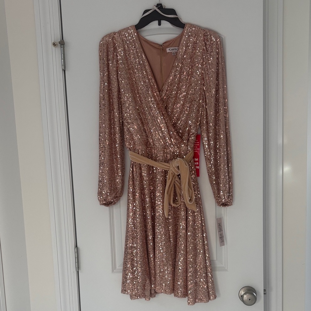 Champagne sequin special occasion dress